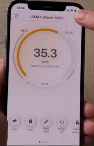 Test, recenze elektrokoloběžka Lamax eRacer SC50 - mobilní aplikace