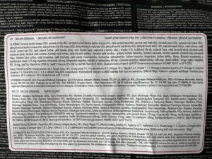 Test, recenze granule pro psy Orijen Original - složení