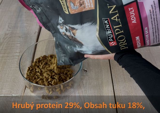 Test, recenze granule pro psy Purina Pro Plan Medium Adult Sensitive Skin losos
