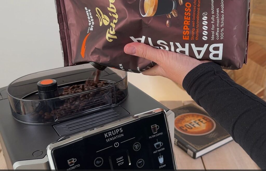 Test, recenze zrnková káva Tchibo Barista Espresso - příprava kávy