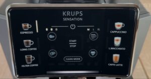 Test, recenze automatický kávovar Krups EA912B10 Sensation Milk - displej