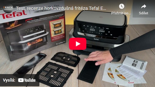 Videorecenze horkovzdušná fritéza Tefal EY9228E0 Dual Easy Fry Flex 9 l