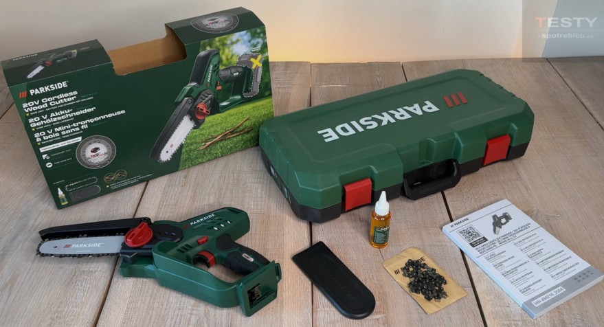 Test, recenze aku řetězová pila Parkside PAGHS 20-Li C4