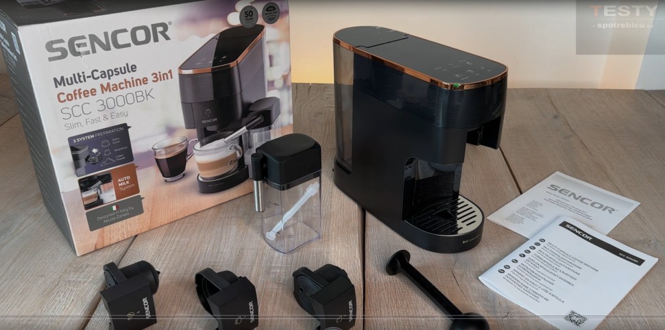 Test, recenze kávovar na kapsle a mletou kávu Sencor SCC 3000BK